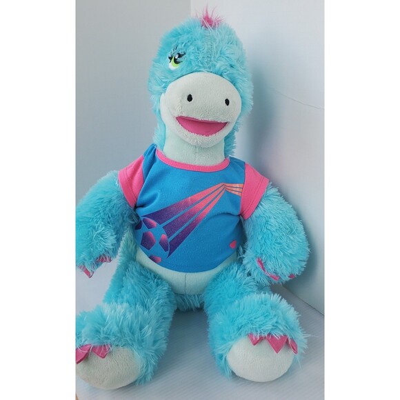 BAB Build a Bear Workshop Dinosaur TURQUOISE Pink Blue STEGOSAURUS 18” Plush Toy - Picture 3 of 12